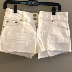 White high waisted shorts
